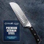 Cutluxe Santoku Knife – 7" Chopping Knife, Vegetable Knife – Forged High Carbon German Steel – Sheath Included – Full Tang & Razor Sharp – Ergonomic Handle Design – Artisan Series