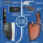 XYJ Authentic Since 1986,Outstanding Ancient Forging,6.7 Inch Full Tang,Serbian Chefs knife,Chef Meat Cleaver,Kitchen Knives,Set with Leather Sheath,Take Carrying,Butcher