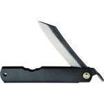 Higonokami No 4 Black Pocket Knife 2.63" SK5 Carbon Steel Blade Stainless Handle