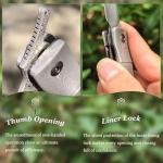 KATSU Handmade Bamboo Damascus Steel Folding Knife