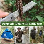 KATSU Handmade Bamboo Damascus Steel Folding Knife
