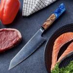 Miyamoto Japanese Chef Knife 8 Inch Steel 67 Layers Damascus Kitchen Knife, Ultra Sharp Chef's Knife with Long Lasting Blade, High Carbon Super Steel Chopping Knife, Carving Knife with Resin Handle