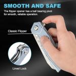 Zingbee Damascus Pocket Knife 3.46" Damascus Steel Blade EDC Pocket Knives & Folding Knives for Men Women Blue Non-Slip Handle