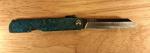 Nagao Higonokami Koriwa Friction Folder Turquoise Brass 2/8" Shirogami Blade