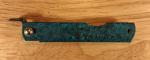 Nagao Higonokami Koriwa Friction Folder Turquoise Brass 2/8" Shirogami Blade