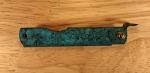 Nagao Higonokami Koriwa Friction Folder Turquoise Brass 2/8" Shirogami Blade