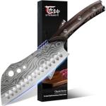 SYOKAMI🎁3-in-1 Kitchen Knife with Herb Stripper, 7" Asian Knife Combined with Chef Knife, Santoku, Nakiri for All-Around Food Preparation, Slicing, Chopping, Dicing, Mincing, Valentine's Day Gifts