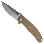 CRKT Butte Folding Pocket Knife: Everyday Carry, Plain Edge D2 Blade, Deadbolt Lock, IKBS Ball Bearings w/Deep Carry Pocket Clip 2471, OD green