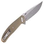 CRKT Butte Folding Pocket Knife: Everyday Carry, Plain Edge D2 Blade, Deadbolt Lock, IKBS Ball Bearings w/Deep Carry Pocket Clip 2471, OD green