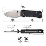 CIVIVI Baby Banter Pocket Folding Knife for EDC, 2.34" Blade Small Knife with Titanium Thumb Stud Opener C19068S-1