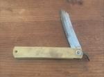 Large Japanese Higonokami Folding Pocket Knife Brass And Carbon Steel