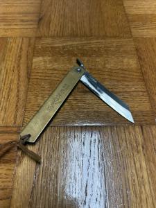 Higonokami Folding Knife Brass Handel