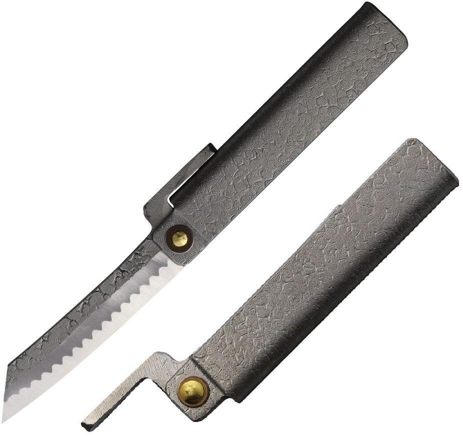 Higonokami Tsuchime Folding Knife 2.5" VG-10 Steel Blade Folded Steel Handle