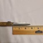 Higonokami Folding Knife 3" White Paper Steel Tanto Blade Brass Handle NIB