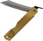Higonokami Warikomi Folder Folding Knife 3.¼ Blue Paper Steel Blade Brass Handle