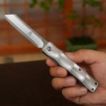 KATSU Handmade Bamboo Damascus Steel Folding Knife