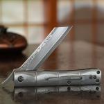 KATSU Handmade Bamboo Damascus Steel Folding Knife