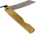 Higonokami Warikomi Folder Folding Knife 3.¼ Blue Paper Steel Blade Brass Handle