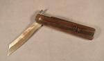 JAPANESE SIGNED HIGONOKAMI FOLDING KNIFE w BLACK WALNUT HANDLE