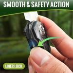 KATSU Folding Pocket Japanese Knife, Carbon Fiber Handle, EDC Knife w/154CM Steel Blade, Leather Sheath