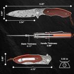 Zingbee Damascus Pocket Knife For Men, Folding Knife With Clip & 3.54" VG10 Damascus Steel Blade, EDC Folding Pocket Knife For Hunting Camping, Gift for Christmas Birthday