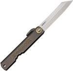 Nagao Higonokami Folder Black Knife HIGO14BL 3 3/4" closed. 3" white paper steel