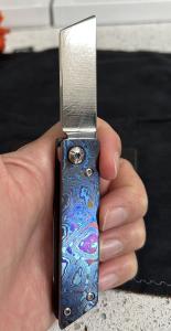 HIGONOKAMI FRICTION FOLDING JAPANESE KNIFE Custom Jason Reihing TANTO Timascus