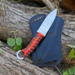 Hunting Knife Damascus Steel EDC Fixed Blade Bushcraft Knife, Full Tang Scout Carry Knife with Leather Sheath, Ideal for Skinning Outdoor Camping, Hunting, Hiking, Survival Knives (Damascus Knife)