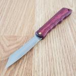 Higonokami Woody Folder Folding Knife 3" VG-10 Steel Blade Grooved Wood Handle