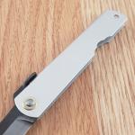 Higonokami No 10 Folding Knife 3" Blue Paper Steel Blade Gray Matte Iron Handle