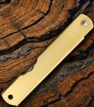Higonokami Folding Knife 3" Satin Finish Blue Paper Steel Blade Brass Handle