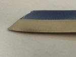 VINTAGE JAPANESE BRASS POCKET KNIFE ETCHING OF TIGER HIGONOKAMI FRICTION FOLDER