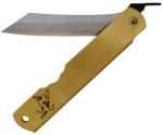 Higonokami Warikomi Folder Ox Folding Knife 3.25" Blue Paper Steel Blade Brass