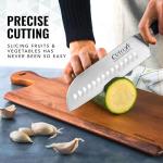 Cutluxe Santoku Knife – 7" Chopping Knife, Vegetable Knife – Forged High Carbon German Steel – Sheath Included – Full Tang & Razor Sharp – Ergonomic Handle Design – Artisan Series