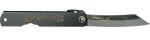 Higonokami Folding Knife 3" Blue Paper Steel Blade Black Matte Iron Handle OCBB