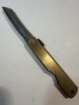 Japanese Higonokami Style Brass Folding Knife Kanji Marked