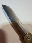 Japanese Higonokami Style Brass Folding Knife Kanji Marked