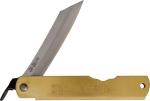 Higonokami Warikomi Folding Knife Blue Paper Steel Blade Brass Handle - BL183
