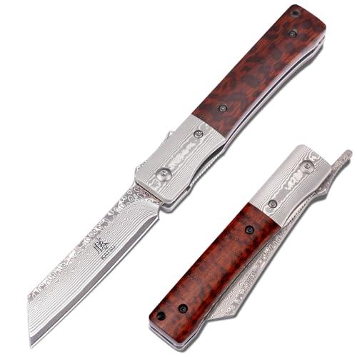 Katsu Handmade Damascus Steel Folding Pocket Knife
