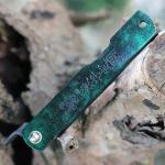 Higonokami Folding Knife 3" Blue Paper Steel Blade Green/Black Iron Handle OCJB