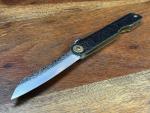 Higonokami VG10 Folding Knife Large Brass Handle (Leather)