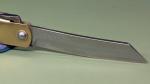 HIGONOKAMI Official Friction Folder Brass Knife w/ Blue Paper Steel Blade 100mm