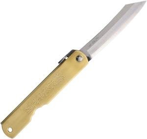 Higonokami Brass Folding Blue Paper Steel Pocket Knife O10L