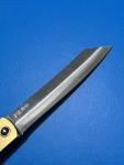 Higonokami blue steel Blade Folding Japanese Knife with Brass Handle, 4in blade 