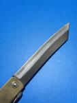 Higonokami blue steel Blade Folding Japanese Knife with Brass Handle, 4in blade 