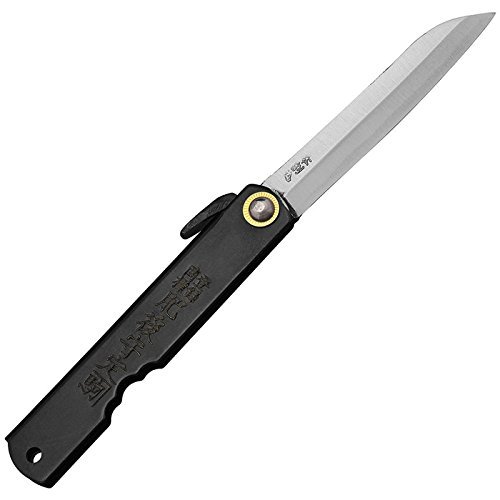 Black Leaf Shaped Blade 100mm Higonokami Knife