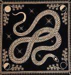 Golden Snake Tarot Table Cloth - 18x18 Inches