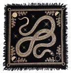 Golden Snake Tarot Table Cloth - 18x18 Inches