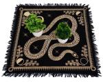 Golden Snake Tarot Table Cloth - 18x18 Inches