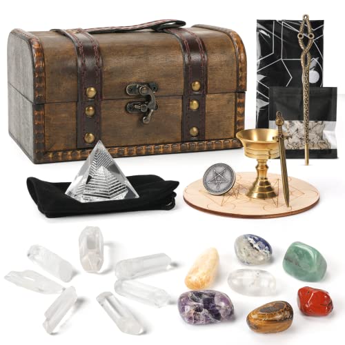 7 Chakra Crystal Set with Tarot Cloth and Sage